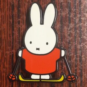 Miffy Red and Yellow Skiing Wall Art